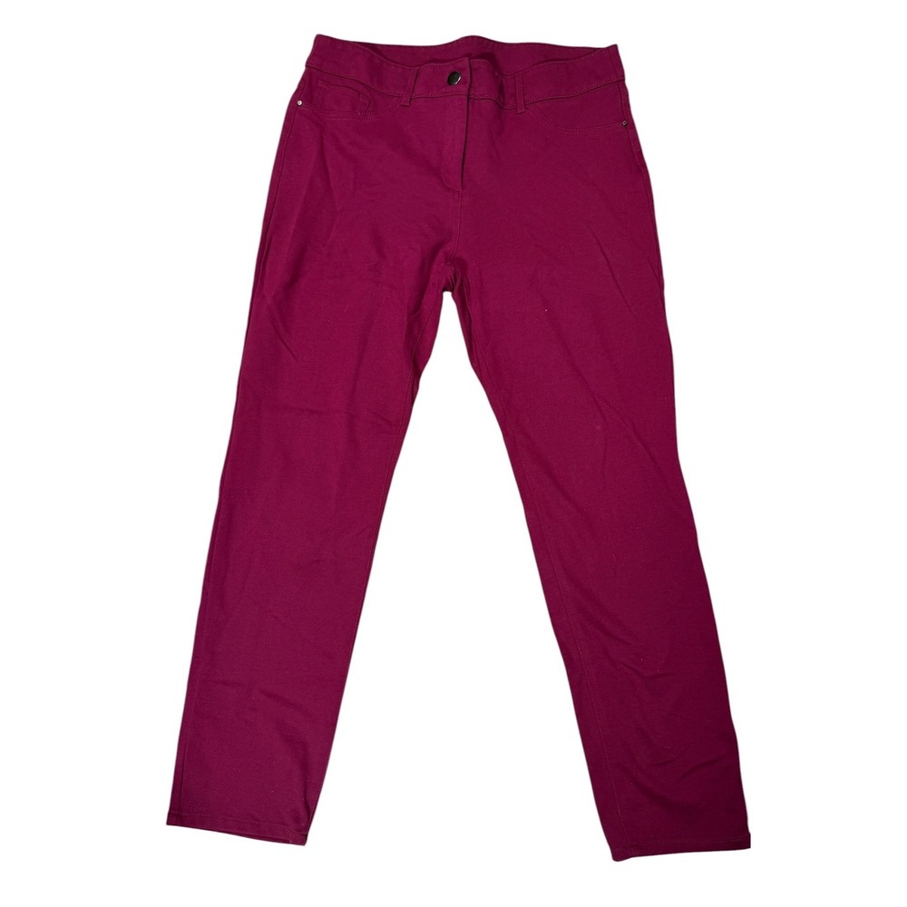 Briggs Straight Leg Pants Womens 14 Burgundy Workwear Stretch 34x30 Comfort